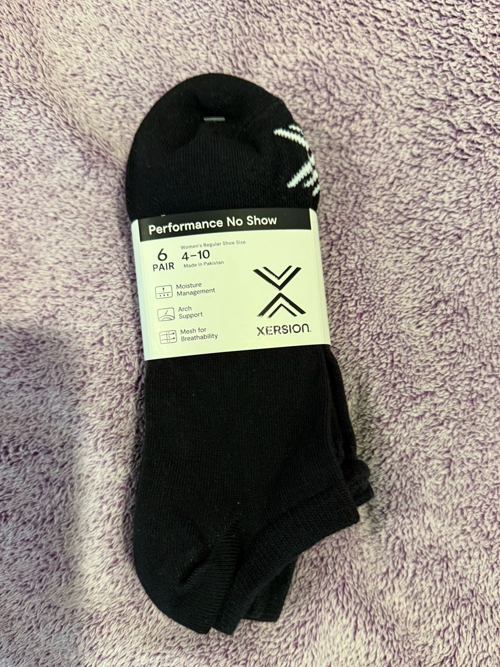 Xersion Performance No Show Socks - Black
